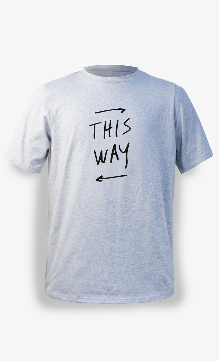 T-shirt homme gris athlétique imprimé This Way en coton biologique