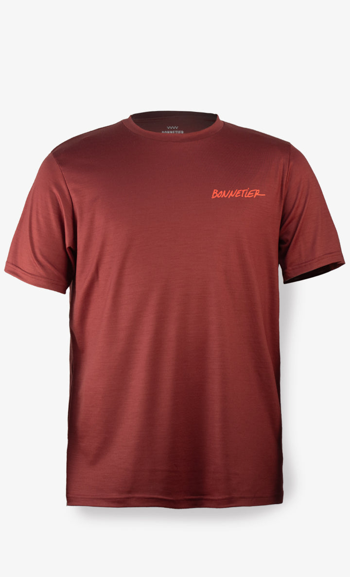 T-Shirt Mérinos Homme Carmin Ultra Léger - Rando