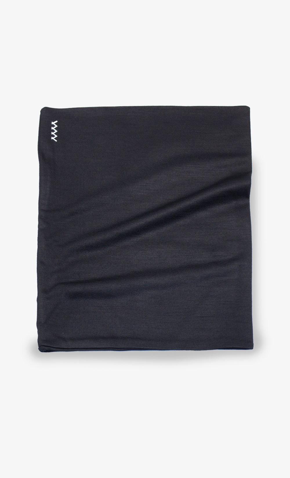 Cache-cou double en laine mérinos noir, chaud, respirant et fabriqué au Canada.